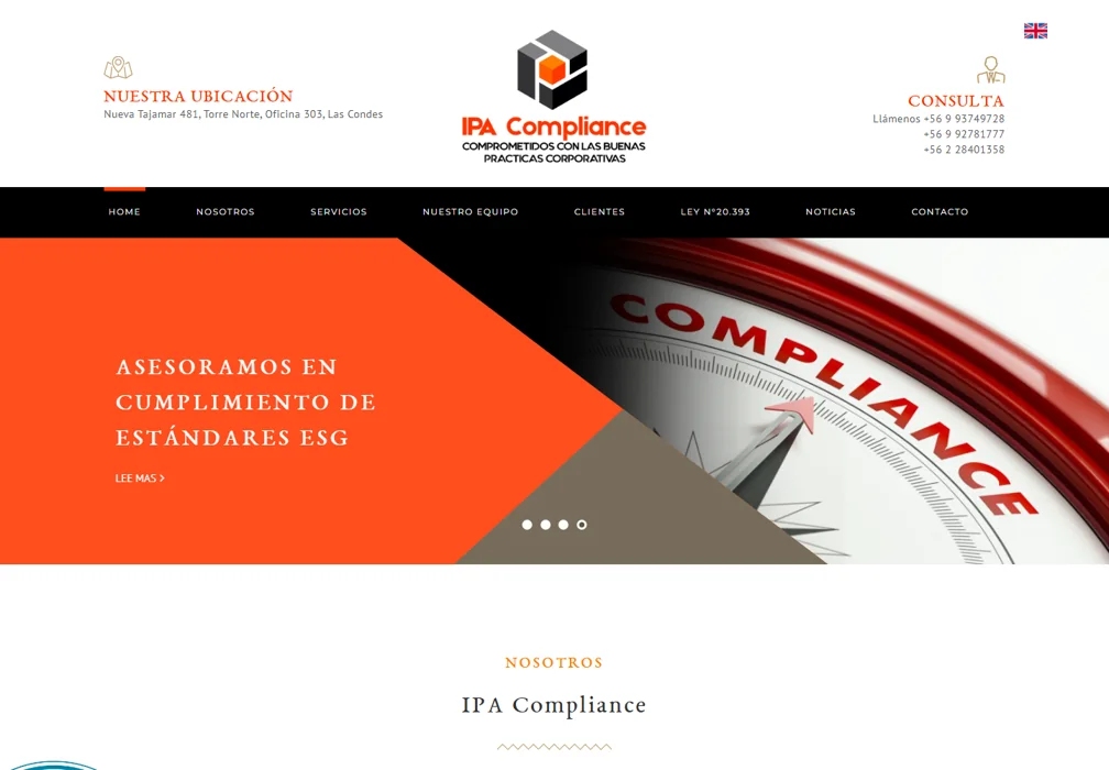Captura real del sitio IPA Compliance