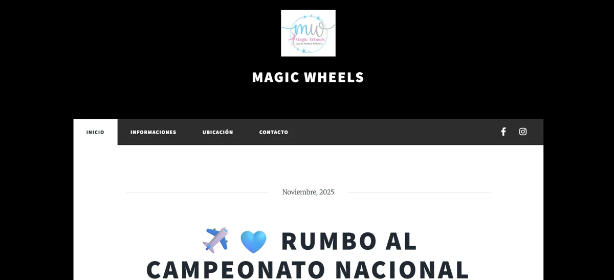 Captura real del sitio Magic Wheels